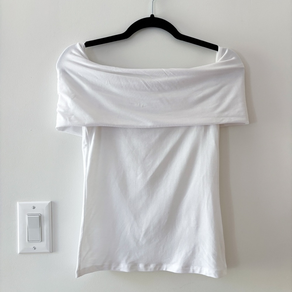 Aritzia Off-Shoulder White Top